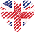 Logo of Radar-Znakomstv UK, Heart Shaped Image of UK flag.